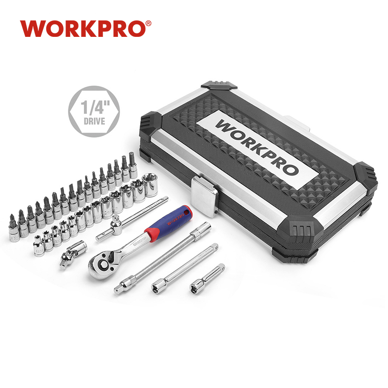 WORKPRO 35PC Tool Set for Car Repair Tools Sokcet Set Metric 1/4" Drive Ratchet handle Wrench
WORKPRO 35PC Tool Set for Car Repair Tools Sokcet Set Metric 1/4" Drive Ratchet handle Wrench