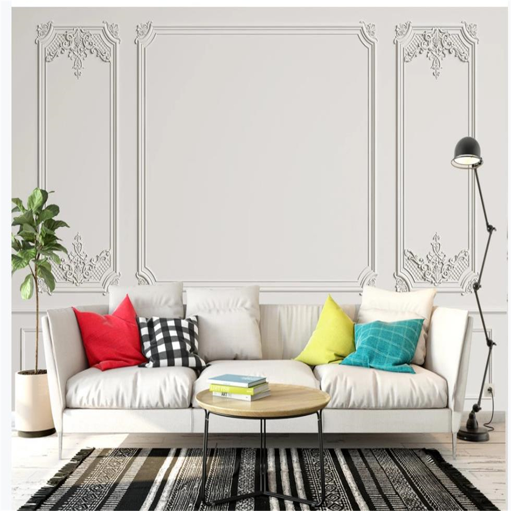 European three-dimensional relief wallpapers pattern TV background wall 3d stereoscopic wallpaper