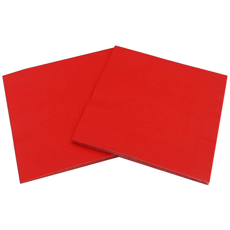 1 pack Solid Color Printed Paper Napkin (red