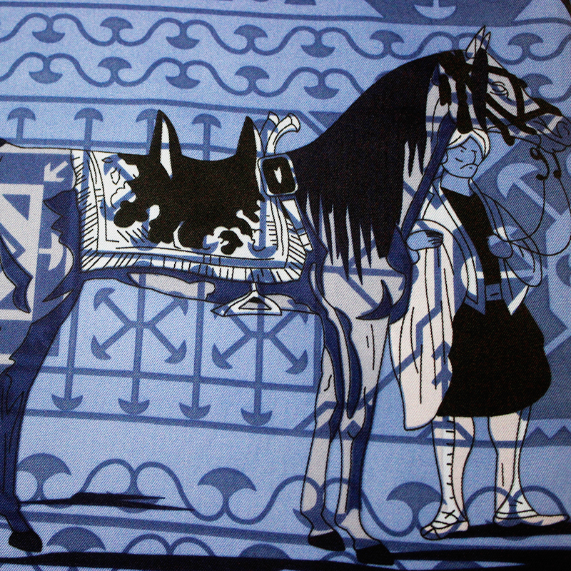 Single-Sided Hair Scarf Wrap Head Scarf 130 Sauqre Silk Scarf Top Horse Print Bandana Vintage Neck Foulard Femme Headwrap Versatile Accessor