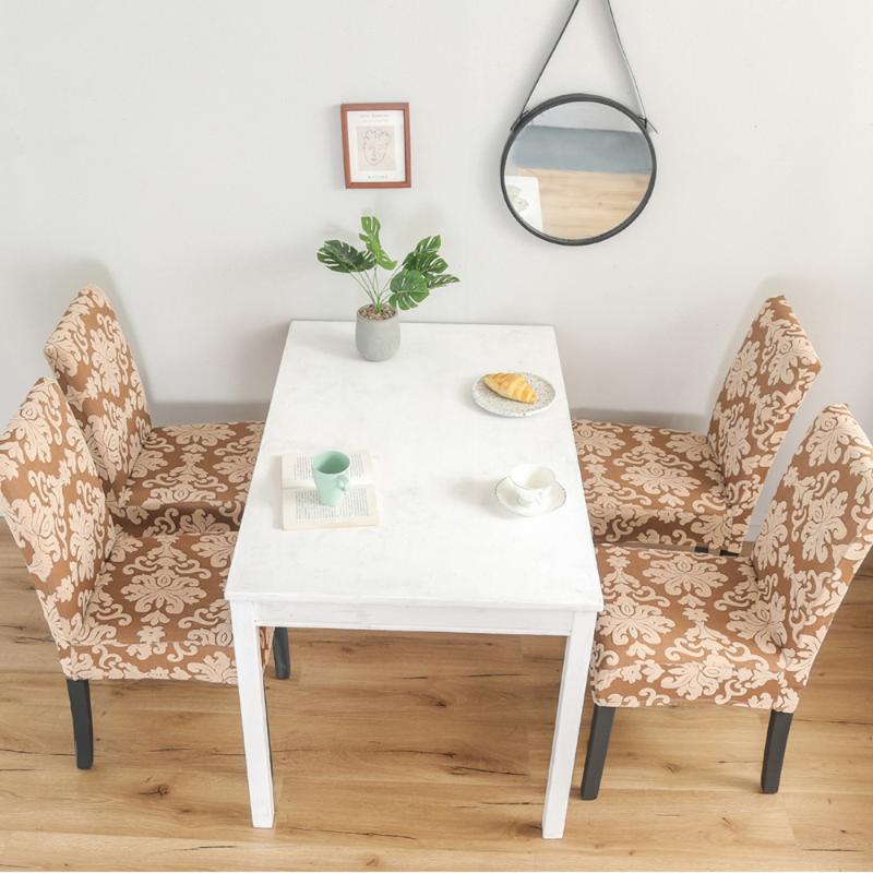 Europe Floral 3D Fabric Jacquard Stretch Elastic Chair Covers Spandex For Wedding Dining Room Office Banquet 1/2/4/6 Pcs