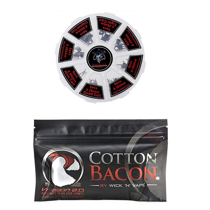 Organic Cotton Prebuilt Coil Kit Vape Cotton Twisted Alien Clapton Heating Wire for Electronic Cigarette RBA RDA DIY Tools Set
Organic Cotton Prebuilt Coil Kit Vape Cotton Twisted Alien Clapton Heating Wire for Electronic Cigarette RBA RDA DIY Tools Set