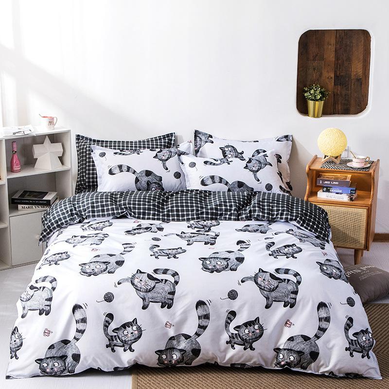 Cartoon Cat Grid Print Bed Cover Set Kid Boy Girl Duvet Cover Adult Child Bed Sheets And Pillowcases Comforter Bedding Set J059, 2tj-61056-001
Cartoon Cat Grid Print Bed Cover Set Kid Boy Girl Duvet Cover Adult Child Bed Sheets And Pillowcases Comforter Bedding Set J059, 2tj-61056-001