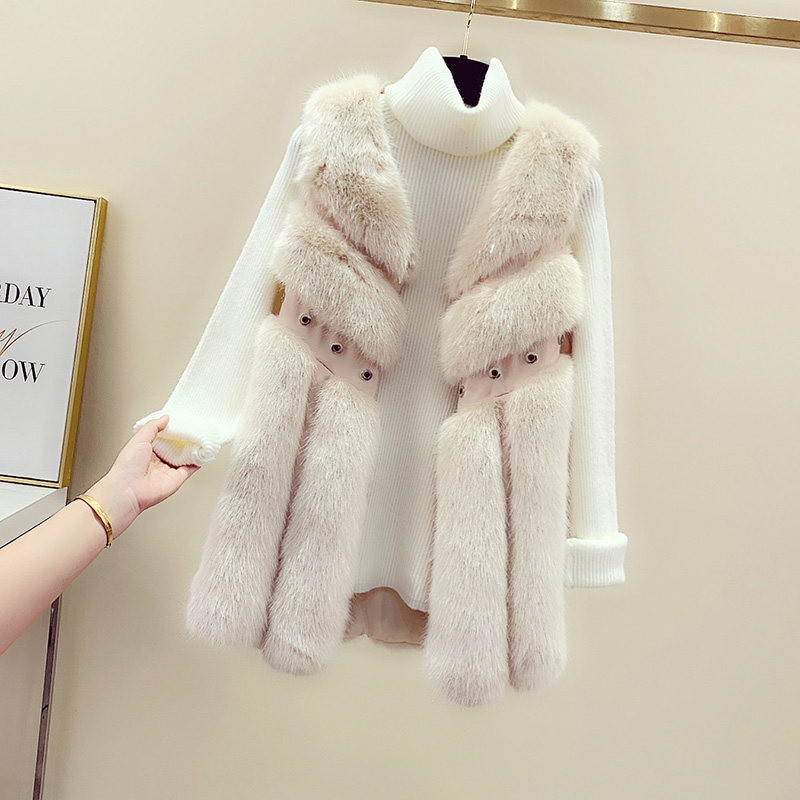 MUMUZI Winter Women's fur Jacket Faux Fur Vest Fashion Flurry Waistcoat Side Belt Stitching Leather Warm Outwear Plush Coat, Black vest
MUMUZI Winter Women's fur Jacket Faux Fur Vest Fashion Flurry Waistcoat Side Belt Stitching Leather Warm Outwear Plush Coat, Black vest