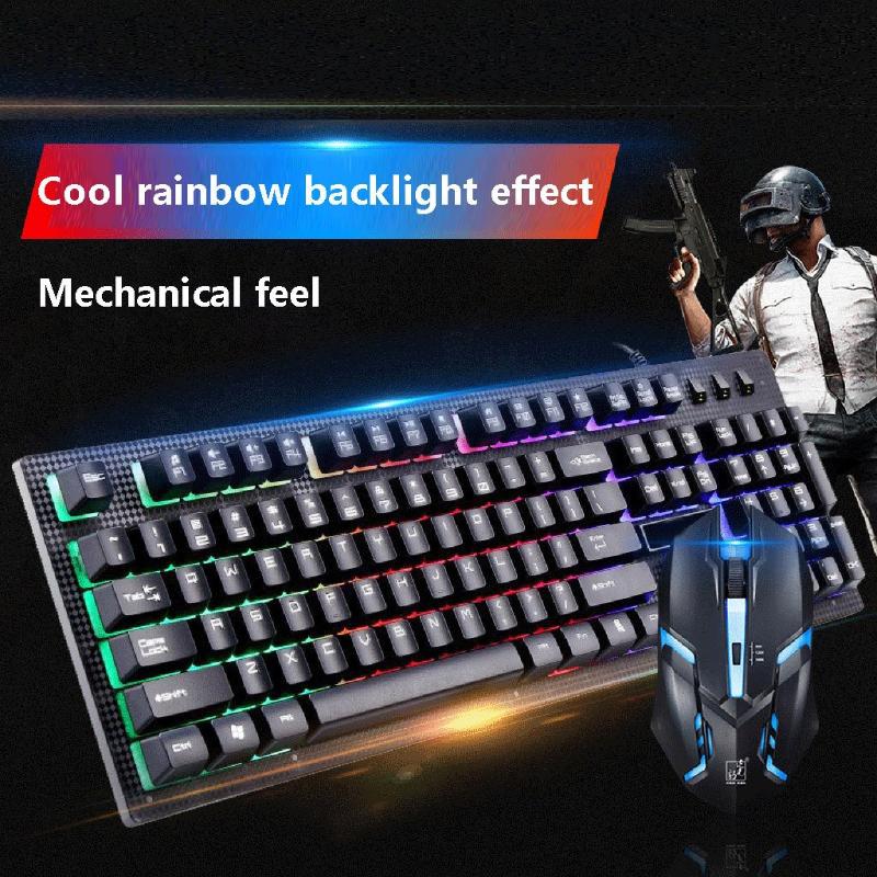 Rainbow Colorful LED Fashion Backlit Wired Keyboard Mouse Set Gaming Keyboard Gamer Mouse Home Office PC Laptop Z0422
Rainbow Colorful LED Fashion Backlit Wired Keyboard Mouse Set Gaming Keyboard Gamer Mouse Home Office PC Laptop Z0422