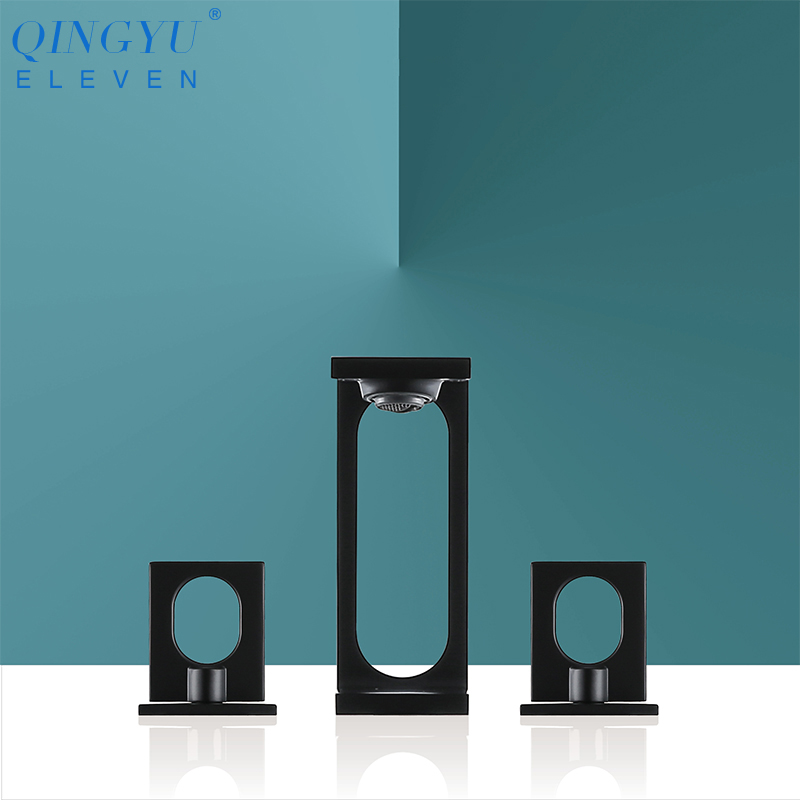 QINGYU ELEVEN New Black Dual Holder Three-hole Split Basin faucet solid brass Hot and cold water Nordic bathroom Basin Faucet
QINGYU ELEVEN New Black Dual Holder Three-hole Split Basin faucet solid brass Hot and cold water Nordic bathroom Basin Faucet