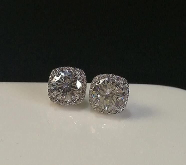 5 Style Fine Jewelry Simple 925 Sterling Silver Multi Color Round Cut Emerald CZ Diamond Gemstones Popular Women Stud Earring For Lover Gift