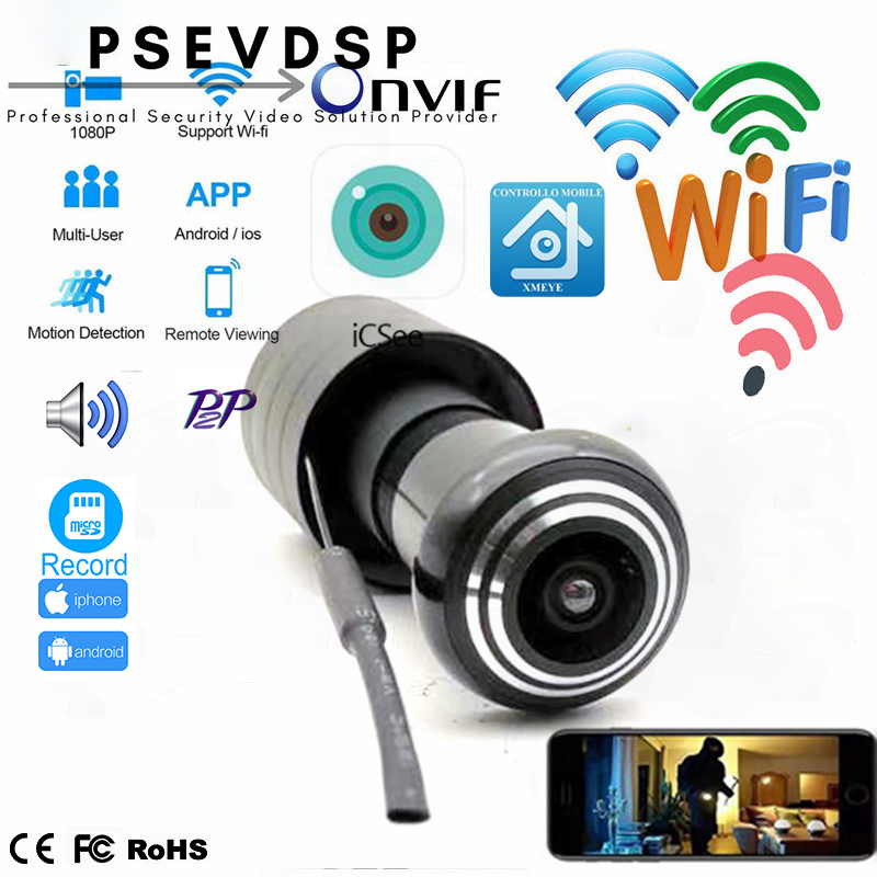 Security 1080P Mini Wifi Door Eye Hole IP Camera Wide Angle 1.66mm FishEye Lens Peephole CCTV Network Audio Camera P2P Onvif
Security 1080P Mini Wifi Door Eye Hole IP Camera Wide Angle 1.66mm FishEye Lens Peephole CCTV Network Audio Camera P2P Onvif