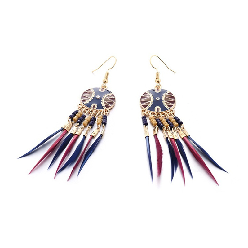 DoreenBeads Fashion Drop Tassel Earrings For Women Gold Blue Dream Catcher Feather Clear Rhinestone Charms 10.5cm x 2cm, 1 Pair
DoreenBeads Fashion Drop Tassel Earrings For Women Gold Blue Dream Catcher Feather Clear Rhinestone Charms 10.5cm x 2cm, 1 Pair