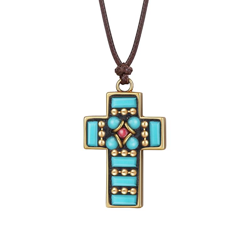 5pcs Religious Nepal Beads Necklace Copper Cross Pendant Necklaces for Men Unisex Adjustable Leather Rope Chains Prayer Jewelry
5pcs Religious Nepal Beads Necklace Copper Cross Pendant Necklaces for Men Unisex Adjustable Leather Rope Chains Prayer Jewelry