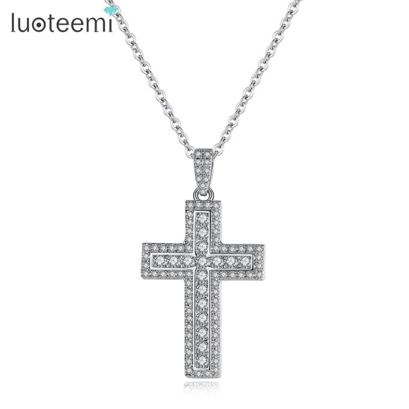 LUOTEEMI Christian Holy Clear Cubic Zirconia Cross Pendant & Necklaces Women&Men Banquet Accessories Fashion Jewelry Colgantes
LUOTEEMI Christian Holy Clear Cubic Zirconia Cross Pendant & Necklaces Women&Men Banquet Accessories Fashion Jewelry Colgantes