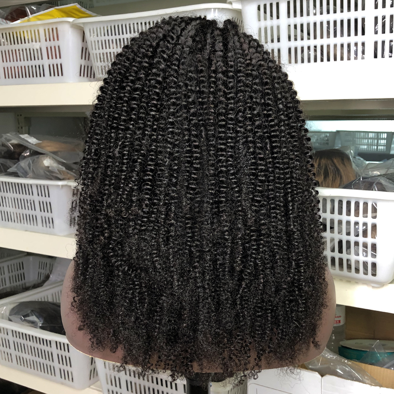 Kinky Curly Headband Glueless Wig Human Hair Wigs Remy Brazilian Full Machine Made Wig For Women