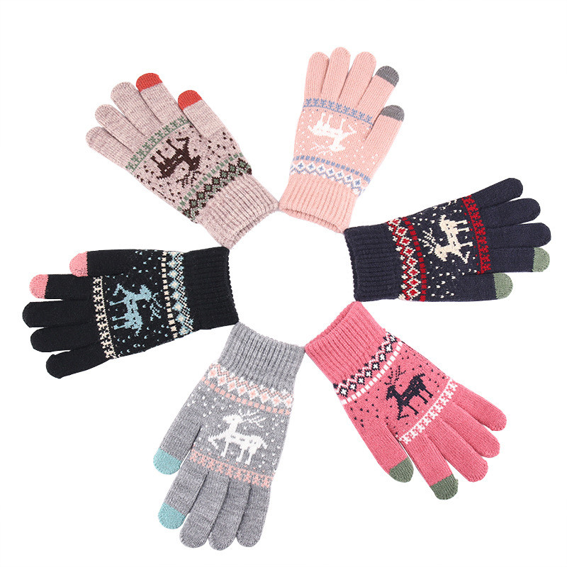 Five Fingers Gloves Winter Women Cashmere-like Full Finger Plus Velvet Thickening Iware Touch Screen Keep Warm Female Elk Knitting
Five Fingers Gloves Winter Women Cashmere-like Full Finger Plus Velvet Thickening Iware Touch Screen Keep Warm Female Elk Knitting