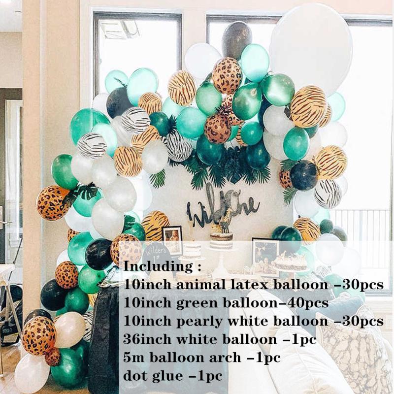 100pcs Jungle Party Balloons Decoration Kit Baby Shower Animal Balloons Arch Kids Birthday Balloon Zoo Themed Party
