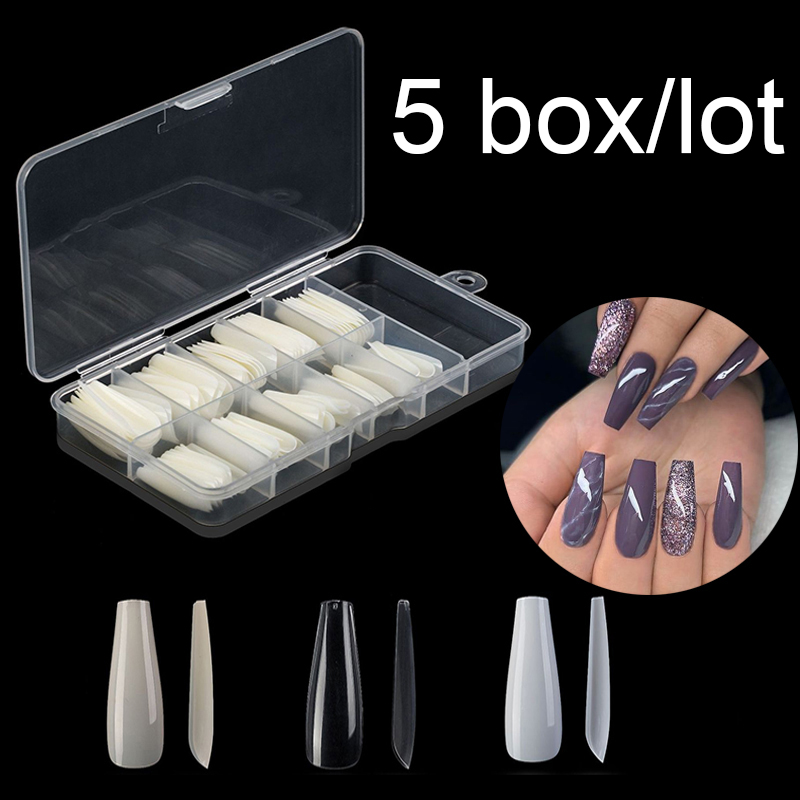 Wholesale 5 Box/Lot Long Coffin False Nail Tips 100 Pieces/Box 10 Sizes Fake Nail Tips Clear
Wholesale 5 Box/Lot Long Coffin False Nail Tips 100 Pieces/Box 10 Sizes Fake Nail Tips Clear