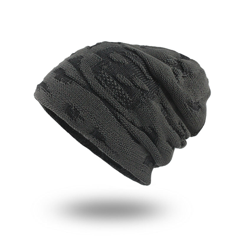 Skeleton Winter Plus Velvet Thick Warm Knit Hat High Quality Women Men Solid Color Casual Beanies Soft Cap Bonnet Cotton