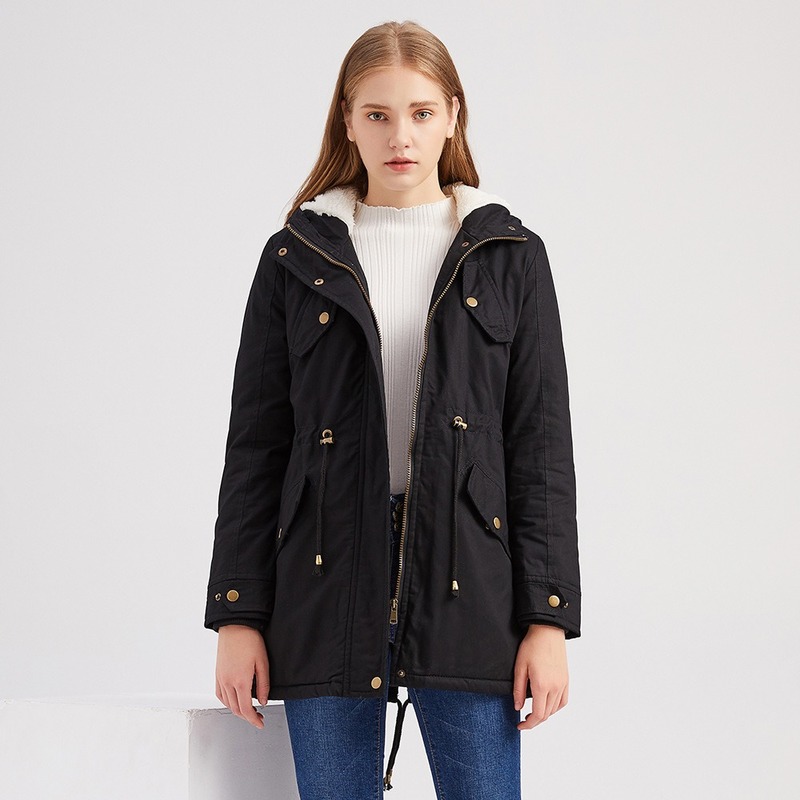 2020 Winter Hoodied Coat Women Casual Commute Plus Velvet Drawstring Solid Color Winter Clothes Women Fashion Thick Women' Coat, Black
2020 Winter Hoodied Coat Women Casual Commute Plus Velvet Drawstring Solid Color Winter Clothes Women Fashion Thick Women' Coat, Black