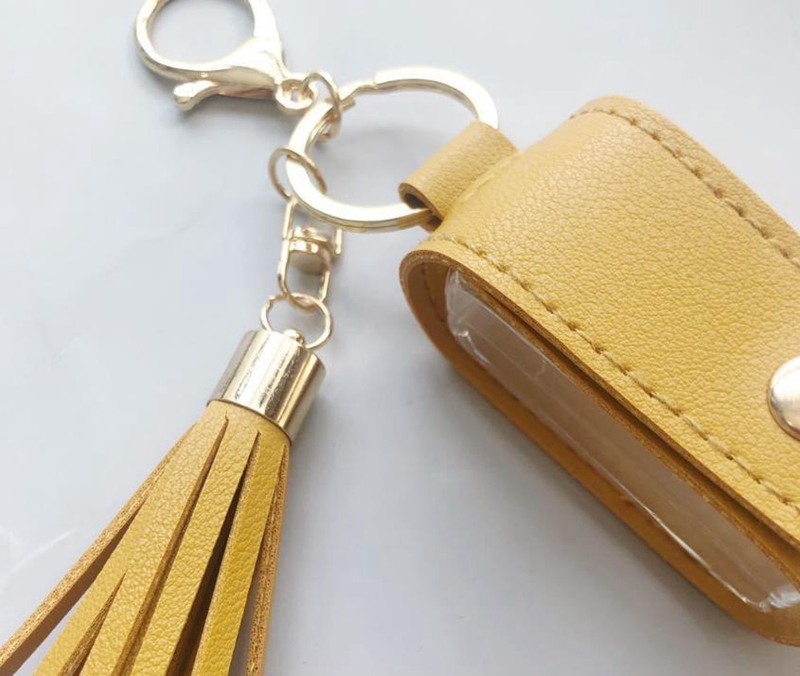 Sanitizer Bottle Holder PU Leather Sanitizer Case Student Tassel Keychain Pendant Hand Sanitizer Covers Gift Accessories 8 Colors DW5820