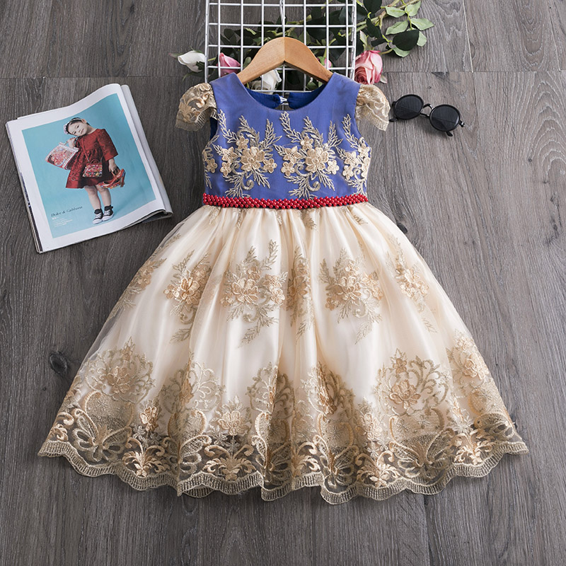 Wedding Girls Dresses for Kids Baby Flower Birthday Dress Fashion Tutu Dress for Girls Children Princess Party Evening Gown 4 9T