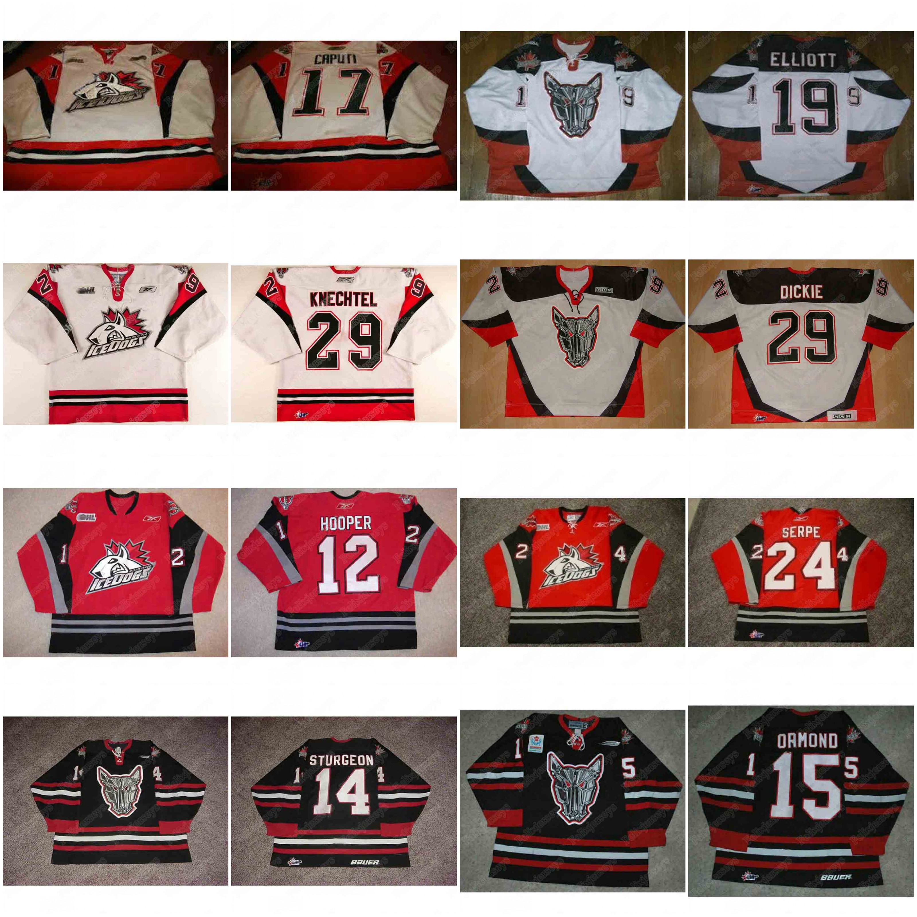 Mississauga Ice Dogs OHL Hockey Jersey 89 Patrick O'Sullivan 12 Nathan Hooper 14 Adam Sturgeon 17 Luca Caputi 30 Josh Evans 15 Brett Ormond
Mississauga Ice Dogs OHL Hockey Jersey 89 Patrick O'Sullivan 12 Nathan Hooper 14 Adam Sturgeon 17 Luca Caputi 30 Josh Evans 15 Brett Ormond