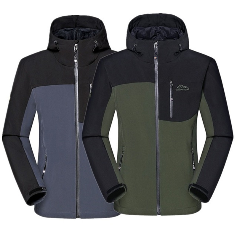 Outdoor Men soft shell jacket Autumn Winter Windproof waterproof Fleece warm coat camping hiking climbing Windbreaker outerwear, Grey 
Outdoor Men soft shell jacket Autumn Winter Windproof waterproof Fleece warm coat camping hiking climbing Windbreaker outerwear, Grey
