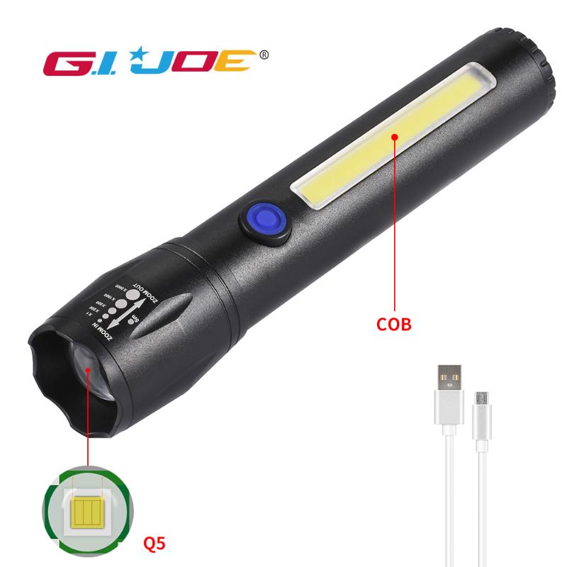 COB led USB rechargeable Zoomable Torch Aluminum alloy Built-in battery Q5 3 modes waterproof Camping Fishing
COB led USB rechargeable Zoomable Torch Aluminum alloy Built-in battery Q5 3 modes waterproof Camping Fishing