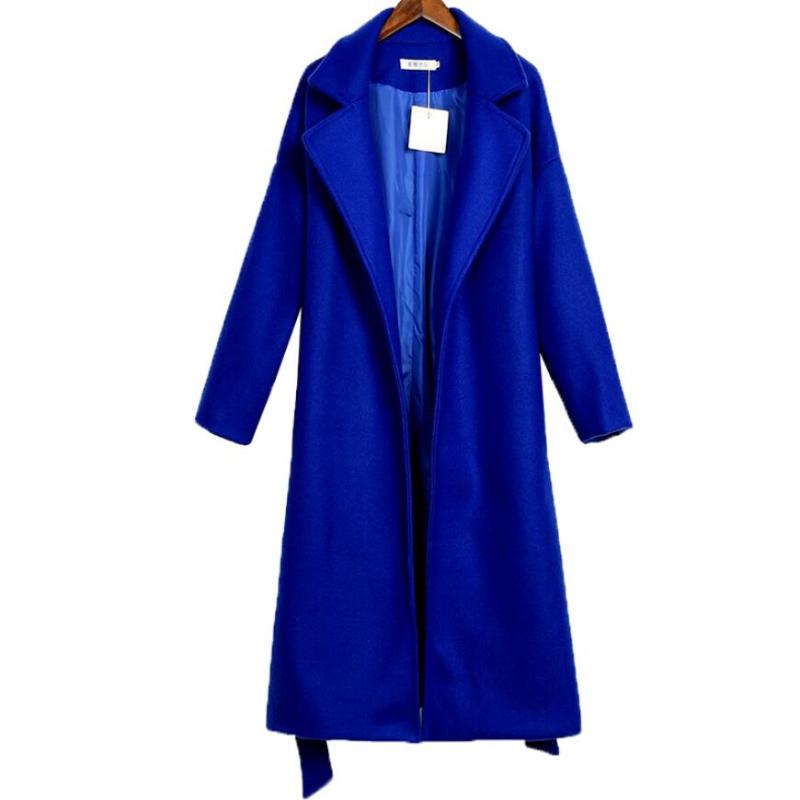 Women Woolen Coat Temperament Woolen Jacket Long Sleeve Lace Up Wool Coats All Match Long Overcoat Autumn Winter, Blue
Women Woolen Coat Temperament Woolen Jacket Long Sleeve Lace Up Wool Coats All Match Long Overcoat Autumn Winter, Blue