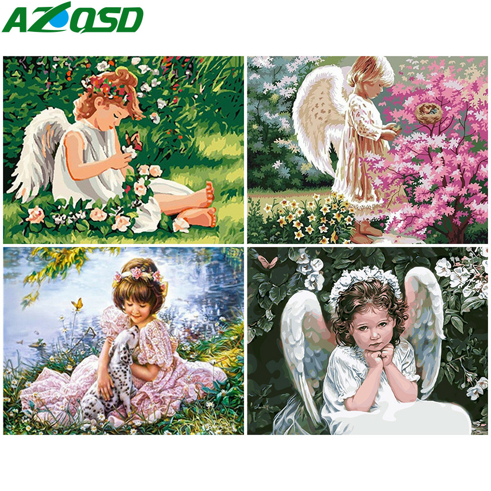AZQSD Painting By Number Canvas Kits Angel DIY Acrylic Paint Unframe Coloring By Numbers Portrait Abstract Decor For Home
AZQSD Painting By Number Canvas Kits Angel DIY Acrylic Paint Unframe Coloring By Numbers Portrait Abstract Decor For Home