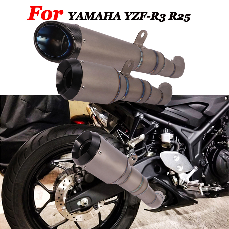 Slip On For YZF-R25 YZF-R3 Motorcycle Titanium Alloy Exhaust Pipe Middle Pipe Carbon Escape Muffler DB Killer
Slip On For YZF-R25 YZF-R3 Motorcycle Titanium Alloy Exhaust Pipe Middle Pipe Carbon Escape Muffler DB Killer