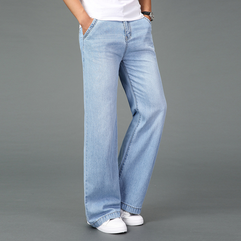 Men's Jeans Fashion Mens Flared Boot Cut Big Leg Trousers Loose Large Size Clothing Classic Blue Denim Pants1