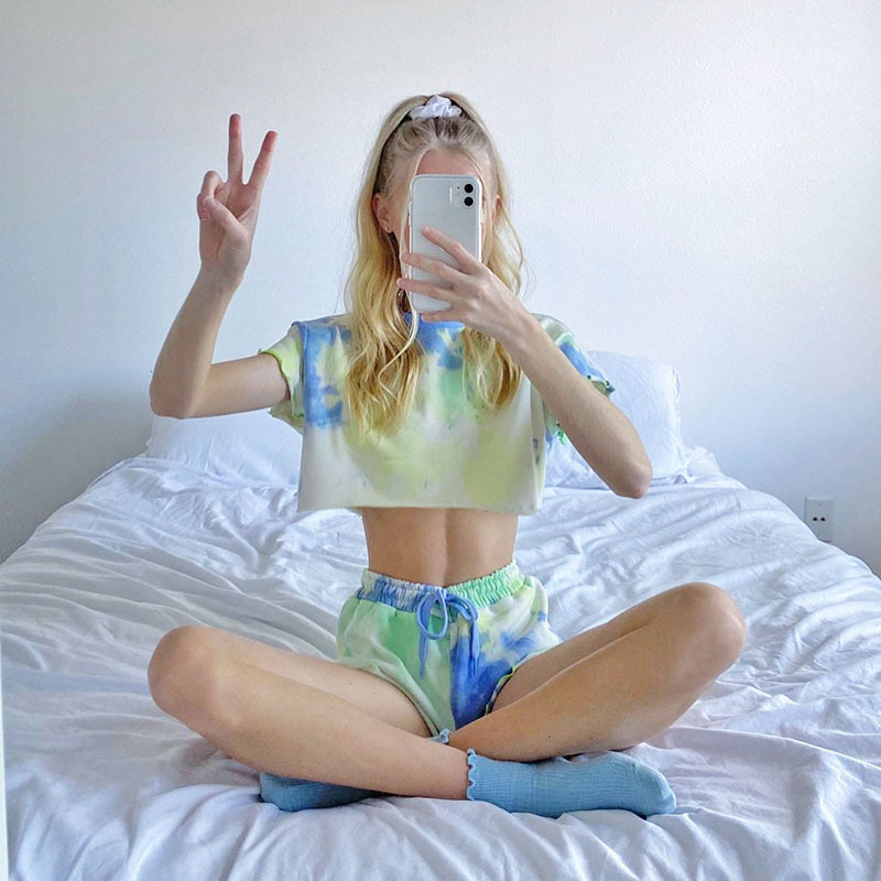 Tie Dye Print Two Piece Yoga Set Women Tracksuit Short Sleeves Tshirt and High Waist Shorts Sport Jogging Sets Femme Sport Wear, Green
Tie Dye Print Two Piece Yoga Set Women Tracksuit Short Sleeves Tshirt and High Waist Shorts Sport Jogging Sets Femme Sport Wear, Green