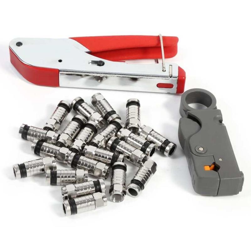 Cable Stripper Compression Tools Kit F RCA RG58 Connector Fitting Coaxial Crimper Cable Coax
Cable Stripper Compression Tools Kit F RCA RG58 Connector Fitting Coaxial Crimper Cable Coax