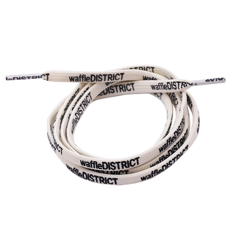 Weiou Brand New 7mm Double-sided Printing Shoelace Extra Long Shoestring Sports Clothing Drawstring Beige Flat Laces