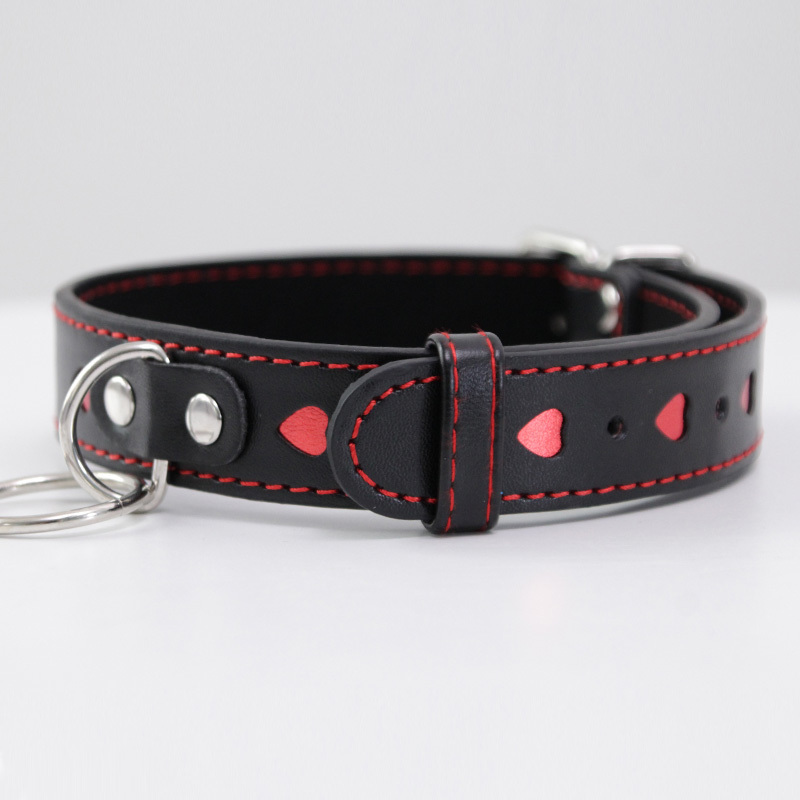 Adult Red Heart Collar Sex Toys for Couples BDSM Bondage Adjustable Slave Restraints For Women Erotic Spike Rivet Buckle choker T200813