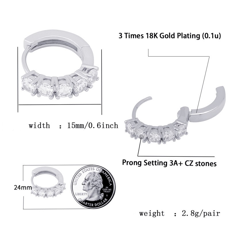 Men Women Earrings Hoop Huggie Luxury Designer Jewelry Hip Hop Gold Silver Fashion Earings Iced Out Diamond Earring orecchini firm