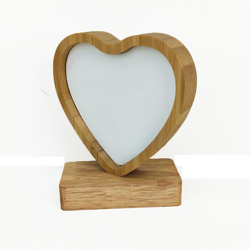 thermal transfer photo frame 4 styles bamboo crafts sublimation blank picture rahmen for Christmas gifts Desktop Decoration H260306