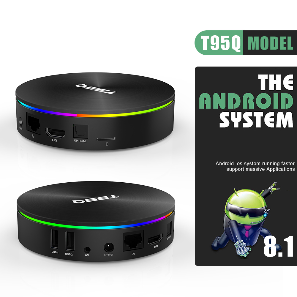 T95Q TV BOX 4GB 32GB 64GB Android 9.0 Amlogic S905X3 Quad Core Dual Wifi BT4.1 H.265 Smart Box