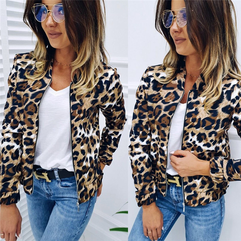Leopard Printed Women Jackets 2020 Autumn Stand Collar Long Sleeve Zipper Short Baseball Coat Casual Female Outerwear Streetwear, 3434-print
Leopard Printed Women Jackets 2020 Autumn Stand Collar Long Sleeve Zipper Short Baseball Coat Casual Female Outerwear Streetwear, 3434-print
