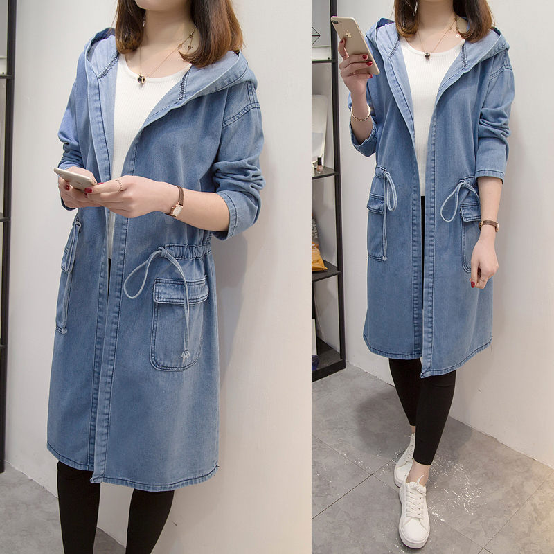 Plus Size Women's Clothing Denim Jacket Fashion Casual Retro Loose Drawstring Slim Pleated Hooded Windbreaker Jeans Jaqueta K190, Blue
Plus Size Women's Clothing Denim Jacket Fashion Casual Retro Loose Drawstring Slim Pleated Hooded Windbreaker Jeans Jaqueta K190, Blue