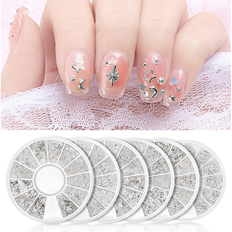 Silver Metal Silver 3D Nail Jewelry Nail Art Decoration Rivet Mixed Star Moon Shaped Studs Accessories Manicure Tools 2020
Silver Metal Silver 3D Nail Jewelry Nail Art Decoration Rivet Mixed Star Moon Shaped Studs Accessories Manicure Tools 2020