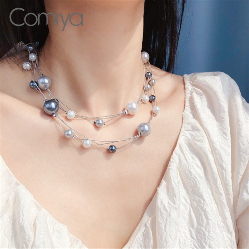 Comiya Necklaces For Women Zinc Alloy Silver Color Long Links Chains Acrylic Pearls Beads Pendant Maxi Necklace Mujer Collier
Comiya Necklaces For Women Zinc Alloy Silver Color Long Links Chains Acrylic Pearls Beads Pendant Maxi Necklace Mujer Collier