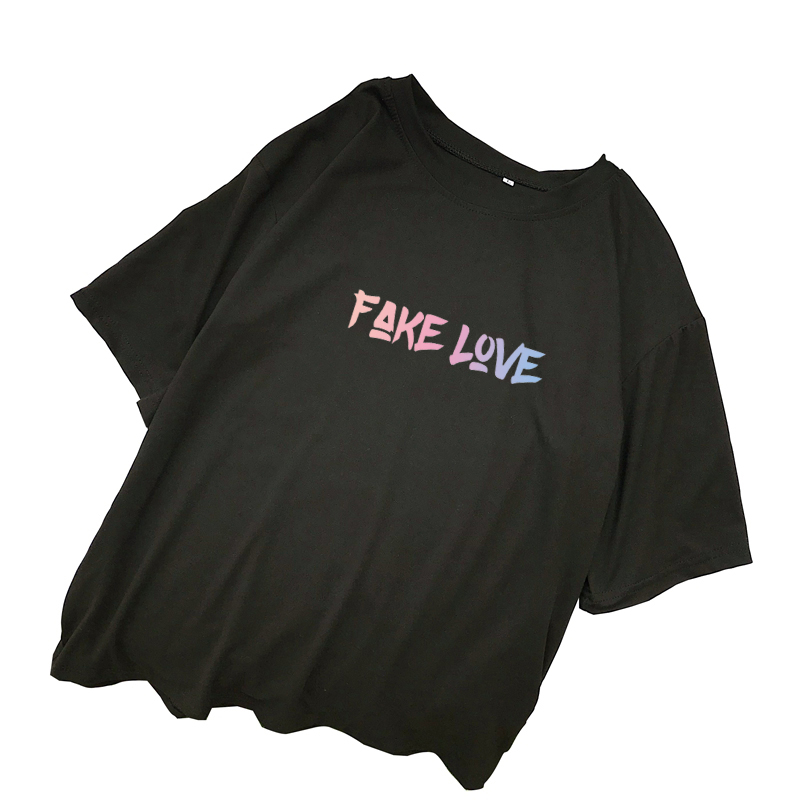 FAKE LOVE T Shirts Women Summer Korean Kpop Letter Print Tshirt Harajuku Casual Kawaii Tops Streetwear Camisas Mujer Shirt, White
FAKE LOVE T Shirts Women Summer Korean Kpop Letter Print Tshirt Harajuku Casual Kawaii Tops Streetwear Camisas Mujer Shirt, White