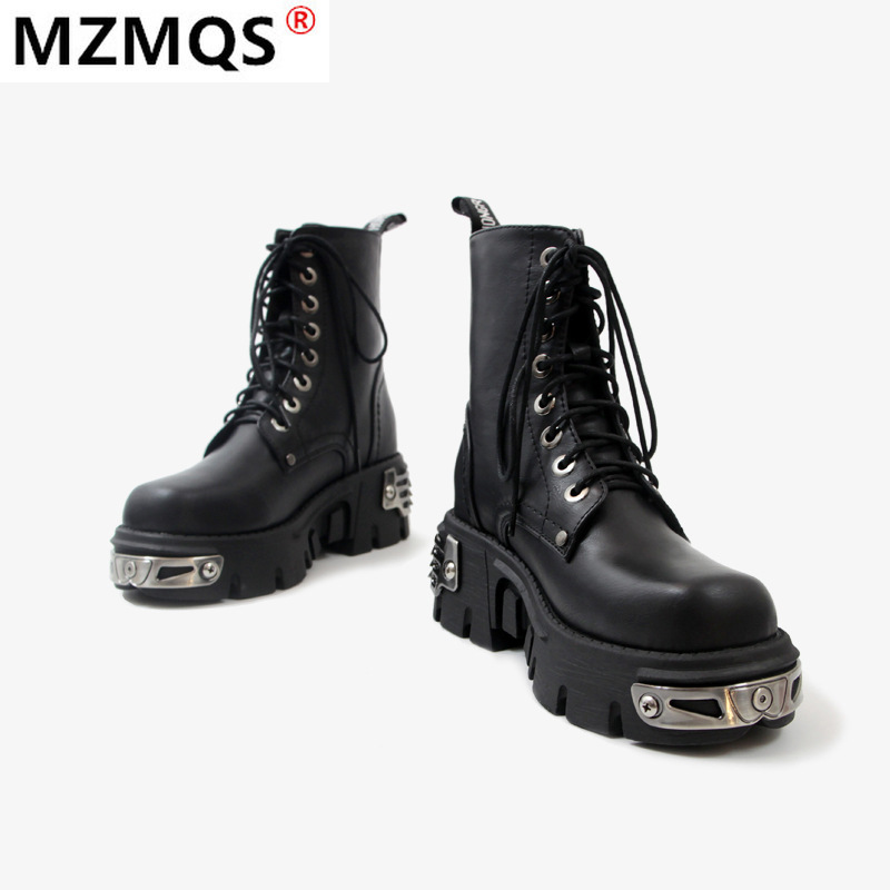 Punk Style Platform Women Ankle Boots Women Motorcycle Boot Fashion Ladies Chunky Shoes Metal Decor Platform Boots Gothic, Single insude
Punk Style Platform Women Ankle Boots Women Motorcycle Boot Fashion Ladies Chunky Shoes Metal Decor Platform Boots Gothic, Single insude