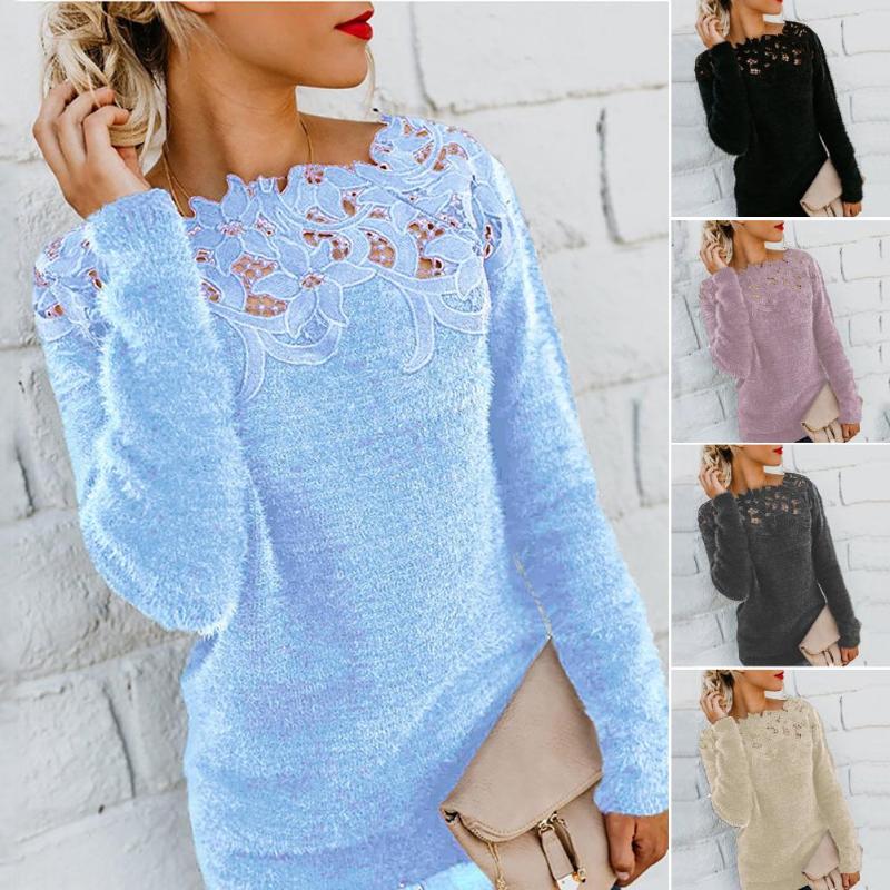 Plus size dress apparel Women Solid Color Long Sleeve O Neck Floral Lace Pullover Plus Size Sweater, Black
Plus size dress apparel Women Solid Color Long Sleeve O Neck Floral Lace Pullover Plus Size Sweater, Black