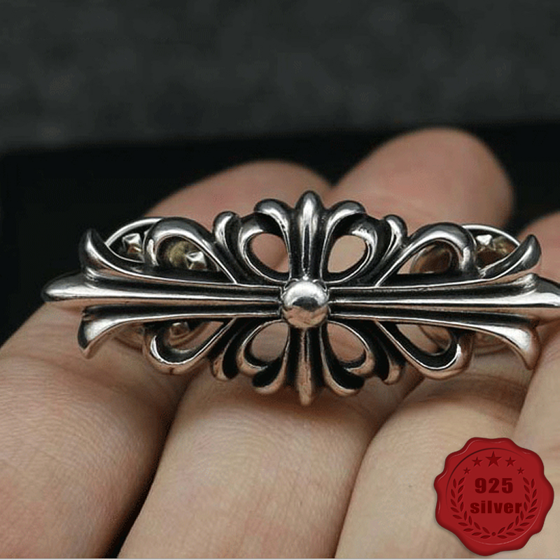 S925 sterling silver brooch personality fashion simple cross flower letter shape punk street dance jewelry shape gift for lover, Gray
S925 sterling silver brooch personality fashion simple cross flower letter shape punk street dance jewelry shape gift for lover, Gray
