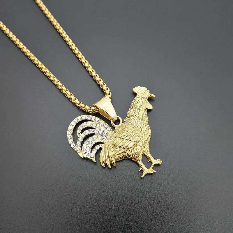 Hip Hop Bling Iced Out Gold Color Stainless Steel Cock Rooster Pendants Necklaces for Men Rapper Jewelry Drop Shipping
Hip Hop Bling Iced Out Gold Color Stainless Steel Cock Rooster Pendants Necklaces for Men Rapper Jewelry Drop Shipping