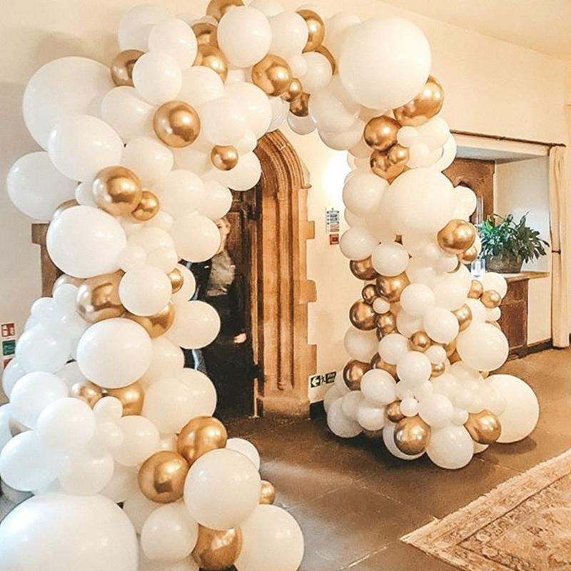127pcs White Navy Blue Balloons Garland Confetti Metallic Gold Pastel Latex Balloons Baby Shower Birthday Graduation Party Decor