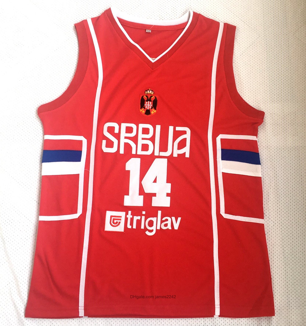 European Serbia Nikola 14 Basketball Jersey Men's Embroidery Stitches Top Quality Shirts Sport Hot Sale Team Red Size S-2XL Free Shipping
European Serbia Nikola 14 Basketball Jersey Men's Embroidery Stitches Top Quality Shirts Sport Hot Sale Team Red Size S-2XL Free Shipping