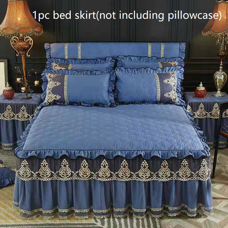 Luxury Quilted Padding Bed Skirt Sanding Soft Thicken Bedspread 1pc Lace Edge Bedspread Not Including Pillowcase, Navy
Luxury Quilted Padding Bed Skirt Sanding Soft Thicken Bedspread 1pc Lace Edge Bedspread Not Including Pillowcase, Navy