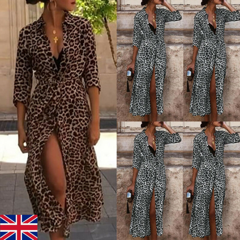 Womens Boho Long Maxi Dress Ladies Party Leopard Dresses Summer Beach Sundress Autumn Long Sleeve Deep V-Neck High Split Dress, Black
Womens Boho Long Maxi Dress Ladies Party Leopard Dresses Summer Beach Sundress Autumn Long Sleeve Deep V-Neck High Split Dress, Black